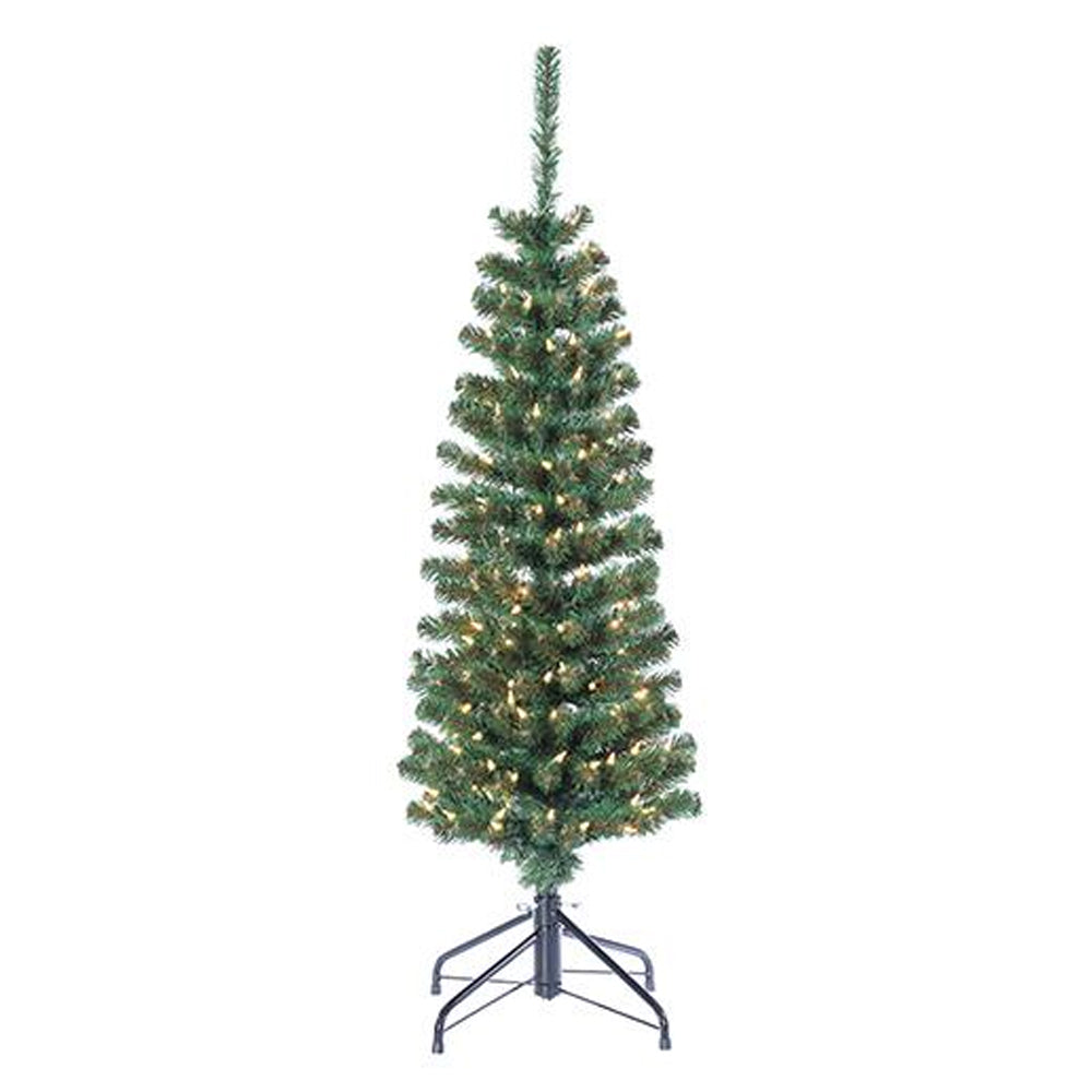 PINO NAVIDEÑO SLIM VERDE CON LUCES 121 CM