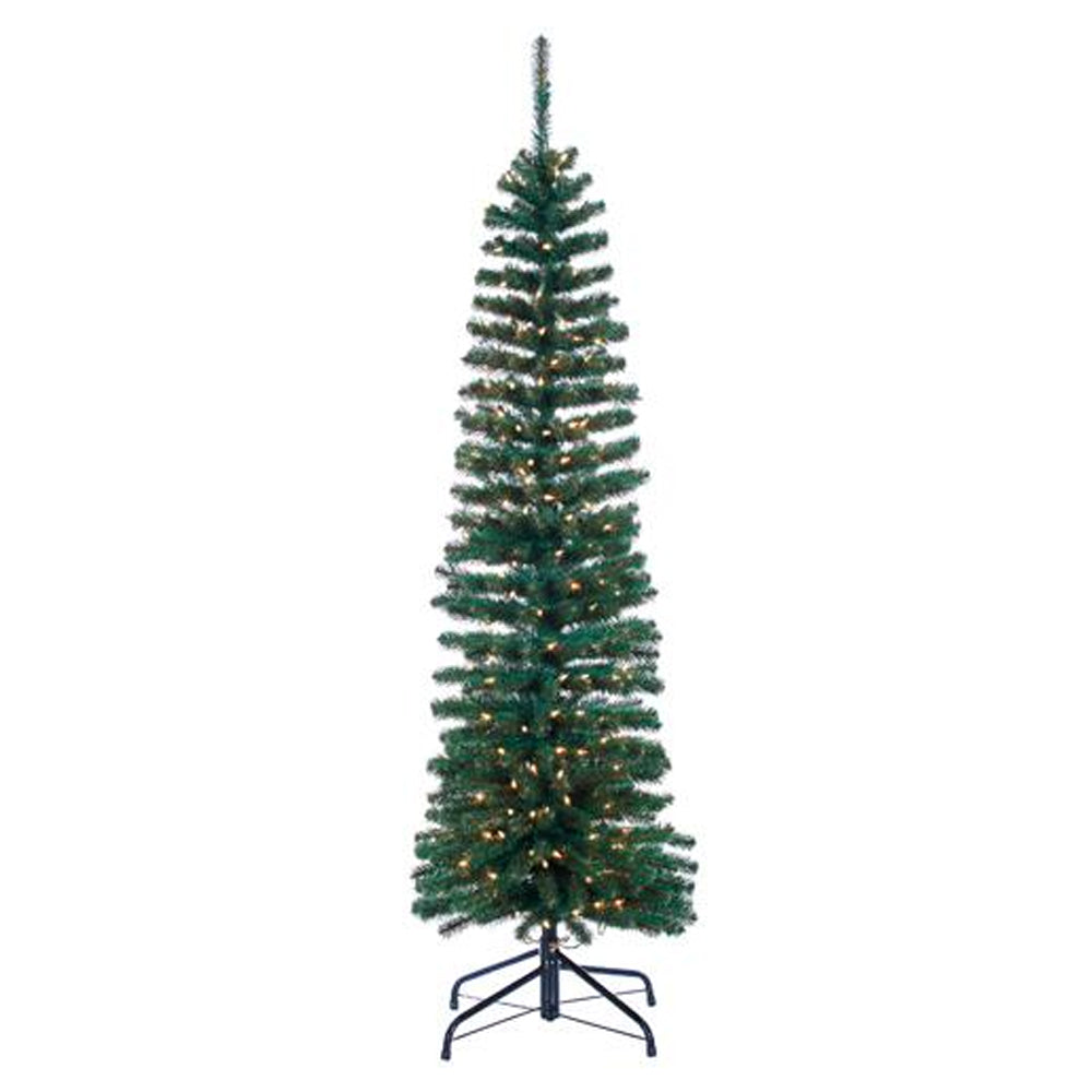 PINO NAVIDEÑO SLIM VERDE CON LUCES 182 CM