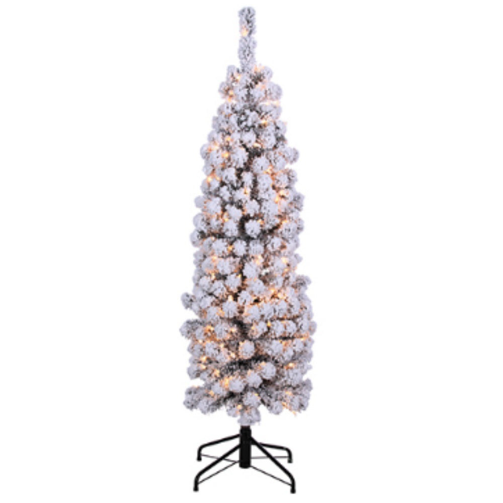 PINO NAVIDEÑO SLIM NEVADO CON LUCES 150 CM