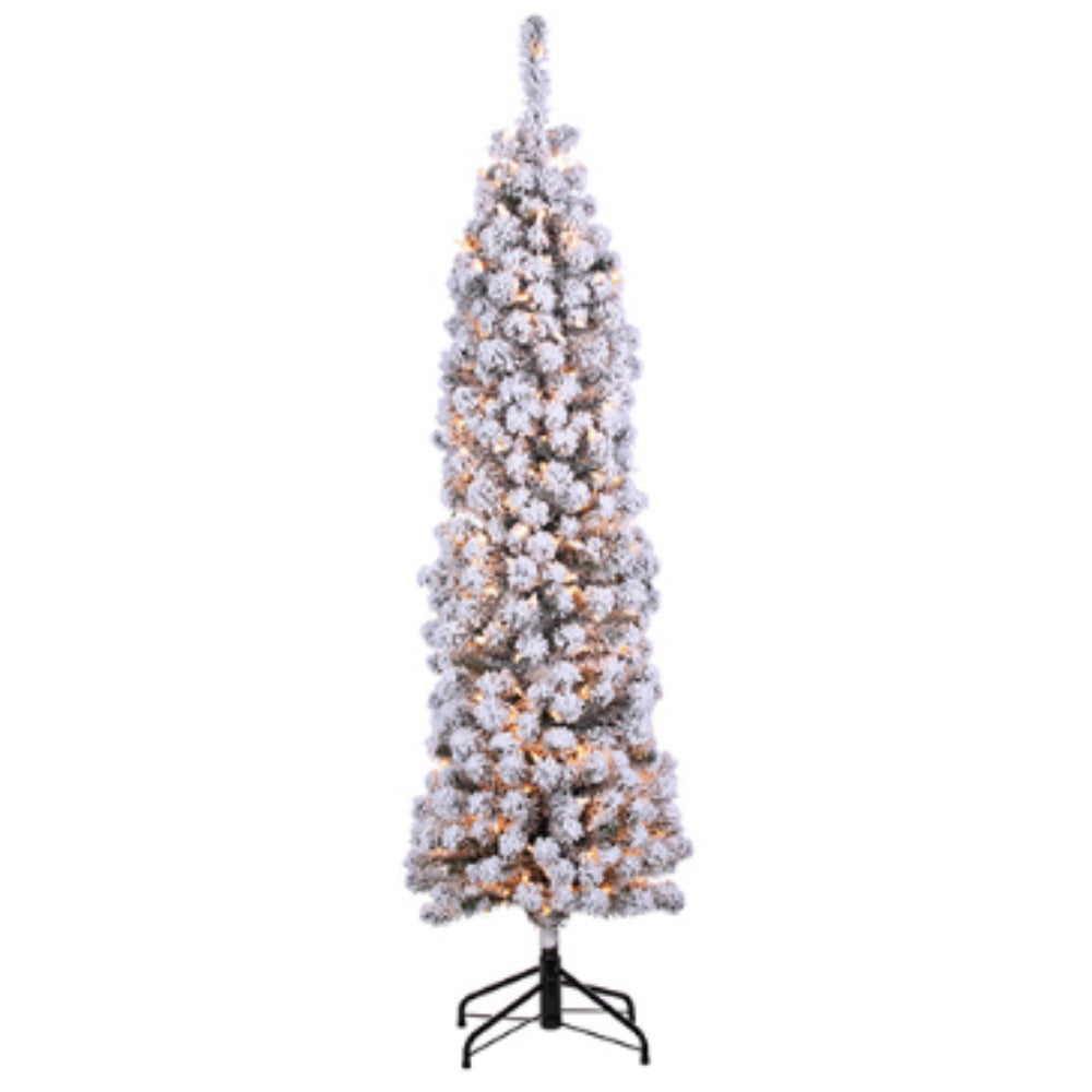 PINO NAVIDEÑO SLIM NEVADO CON LUCES 181 CM