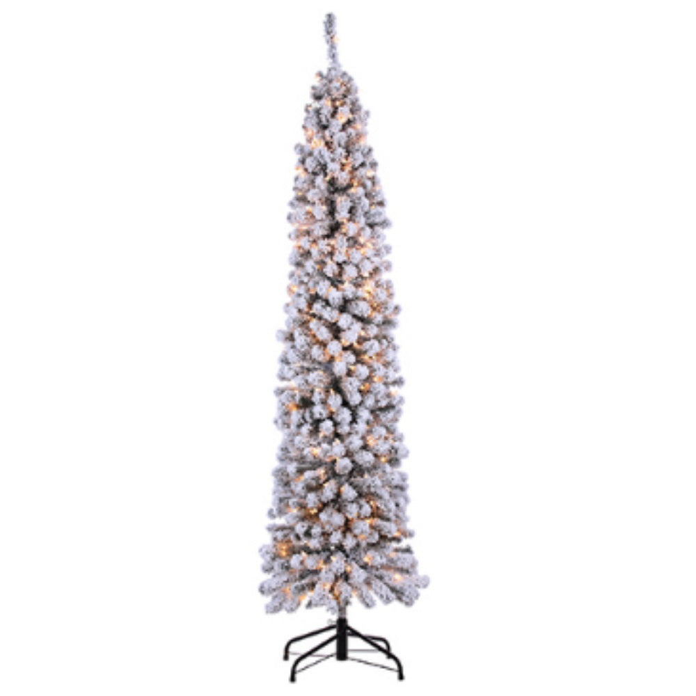 PINO NAVIDEÑO SLIM NEVADO CON LUCES 228 CM